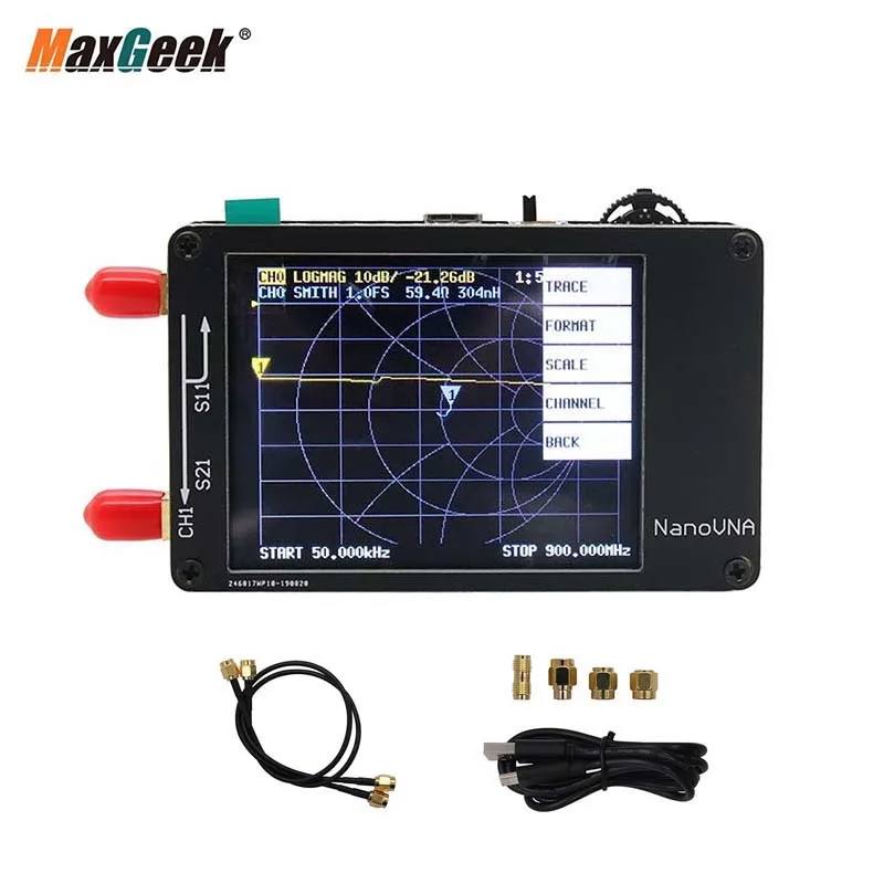 Векторный анализатор сети MAxgeek NanoVNA встроенный аккумулятор ЖК дисплей 2 8 дюйма HF