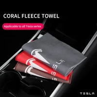 microfiber car wash towel wash cloth auto cleaning door window for model 3 s x strong water absorbent coral fleece