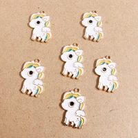 10pcs 1828mm cartoon enamel animal horse charms for jewelry making diy necklaces earrings pendants handmade crafts accessories