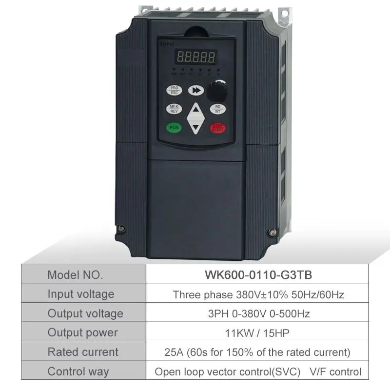 11kw WK600 Векторный Преобразователь частоты управления 380V трехфазный инвертор переменной частоты для двигателя 7.5kw/11kw Частотный преобразователь переменного тока - Цвет: 11kw