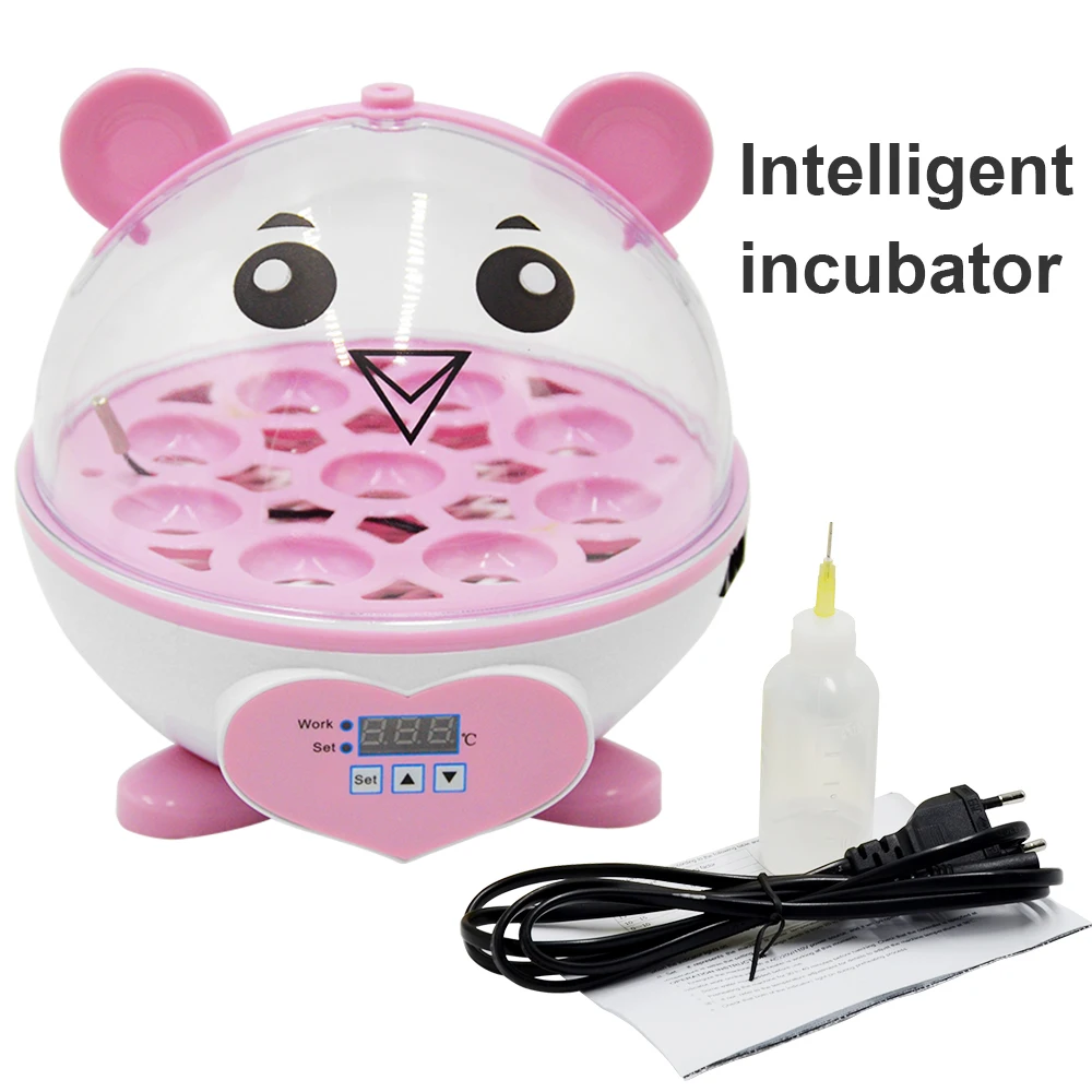 

Mini 9 Egg Incubator Farm Hatching Digital Temperature Humidity Automatic Control Brooder Poultry Quail Chicken Duck Bird LED