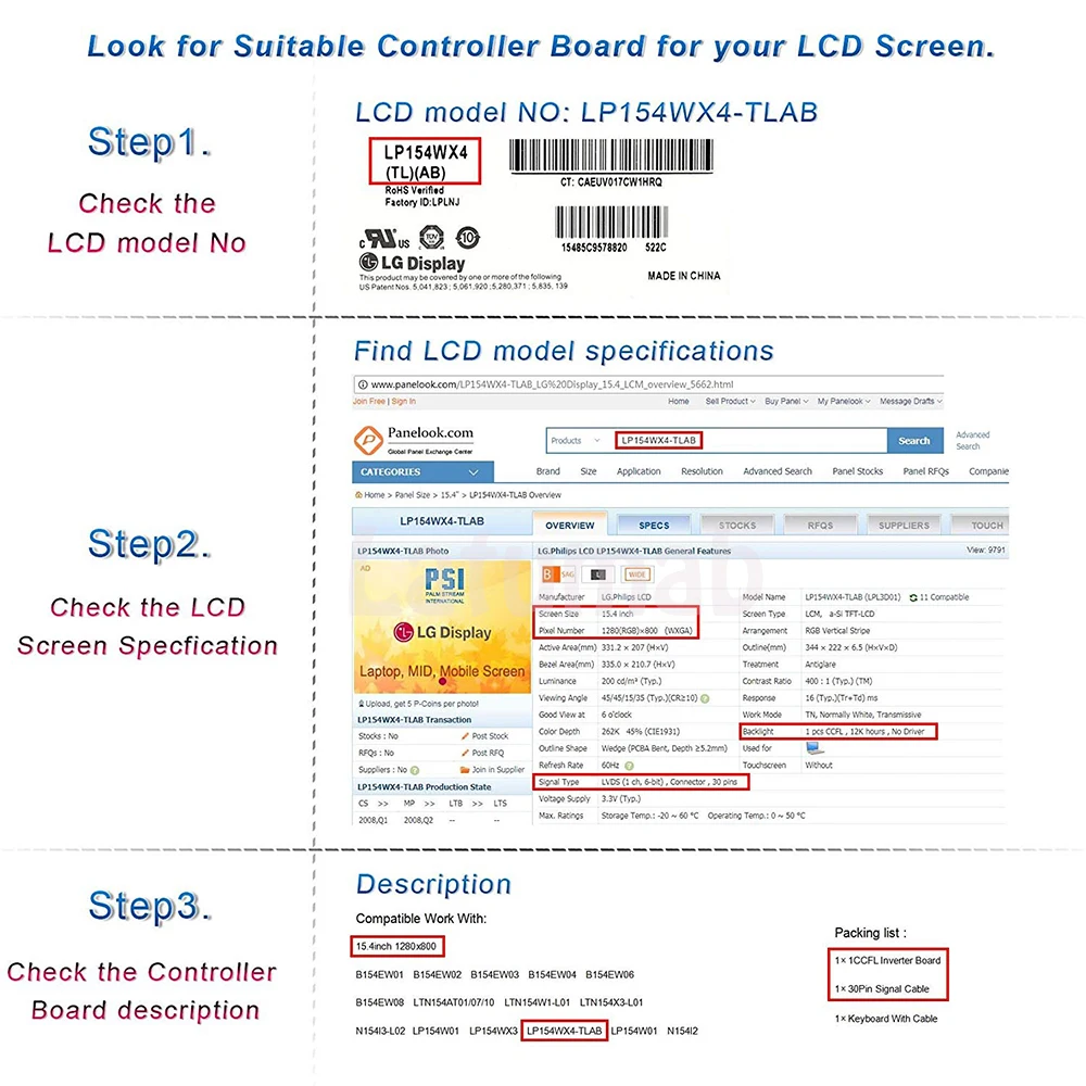 Latumab Controller Board for M200HJJ-L20 LCD LED 19.5" LCD Display 1920×1080 Matrix HDMI+DVI+VGA Driver Board images - 6