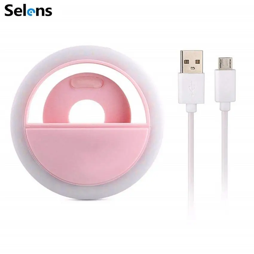 Selfie Ring Light LED Fill Rechargeable Portable Clip-on Camera Photography for iPhone Android Cellphone Mobile Phone | Электроника