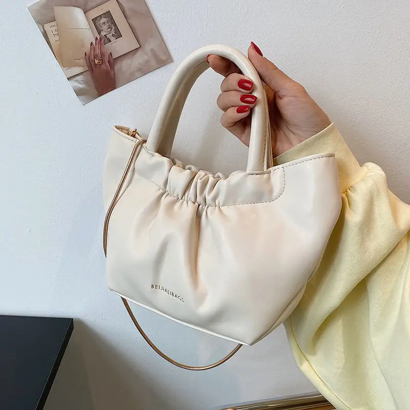 

Crossbody Bag Designer Shoulder Bag Female Handbag Purse Women Tote Bag Pleated Fashion Chain 2021 New PU Leather All-match