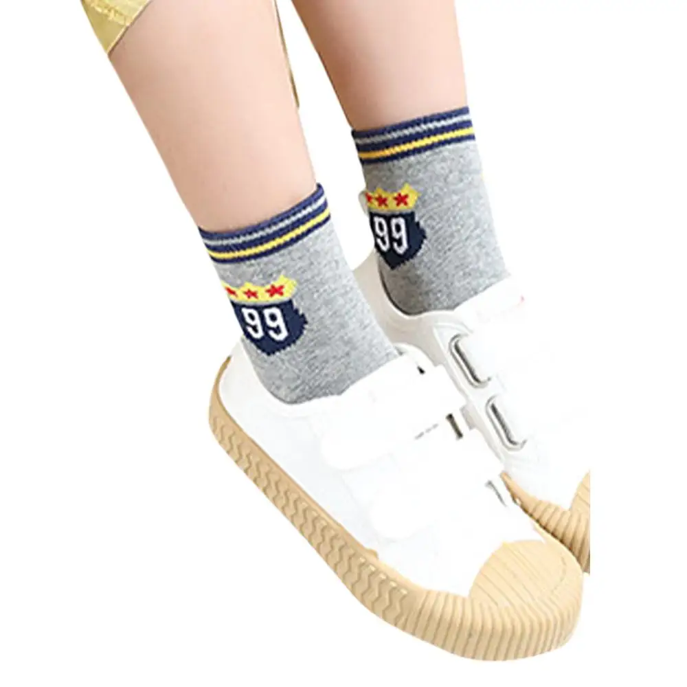 

1 Pair Random Color Cartoon Print Baby Socks Spring Autumn Kids Boys Girls Floor Sock