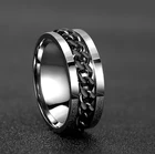 Мужское и женское кольцо, Крутое вращающееся кольцо из нержавеющей стали, высокая цепочка качественный Спиннер, панк, ювелирные изделия для очаровательного подарка на вечеринку, кубинское кольцо-цепочка