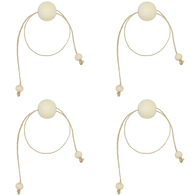 4 шт. ручная работа пряжки для салфеток кольца деревянные бусины ручной работы