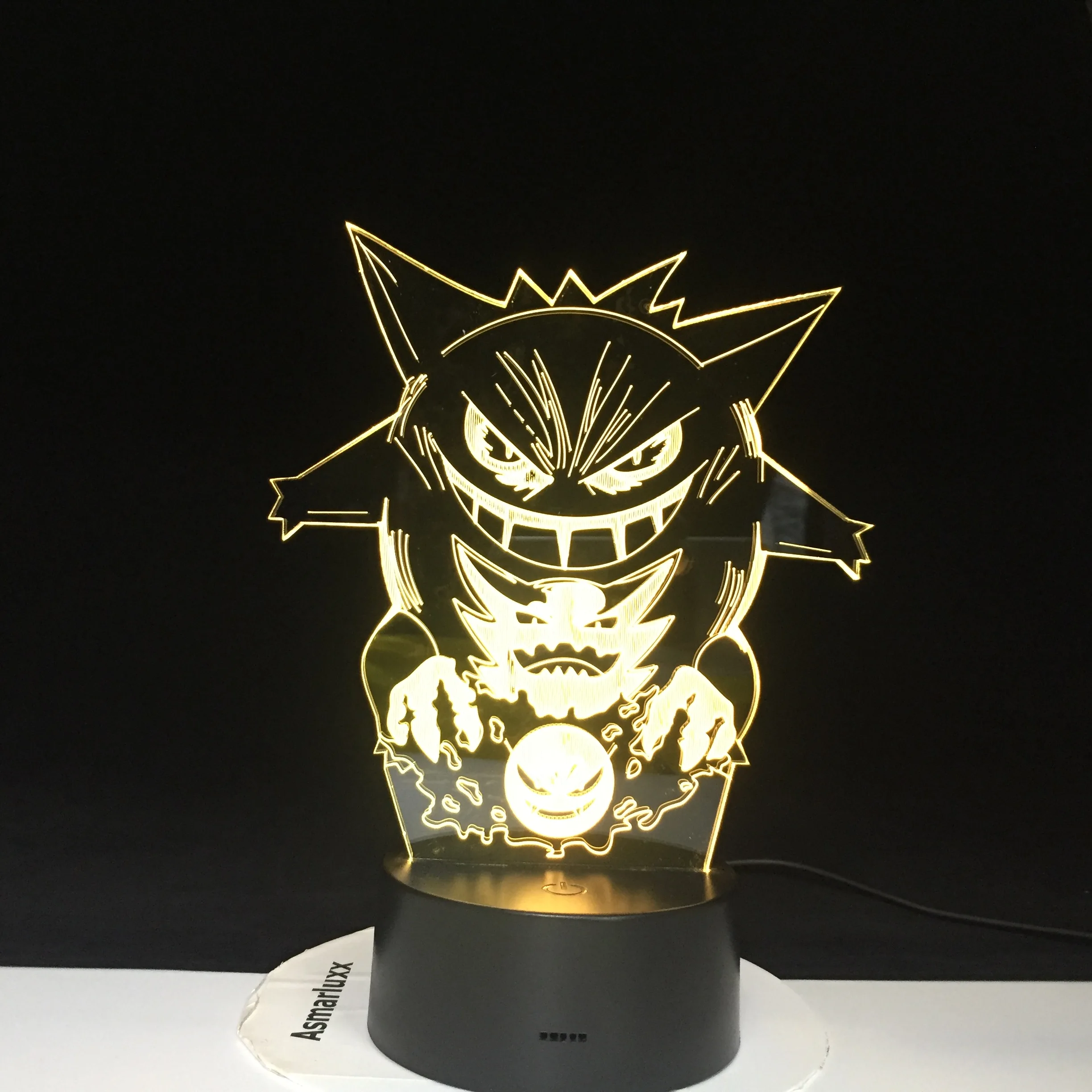 Новый Покемон генгар 3D лампы холодный Красочный светодиодный ночной Светильник