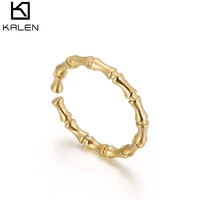 kalen bamboo joint geometric twisted gold open rings punk rock wide ring with circle rings for women finger stack bijoux femme