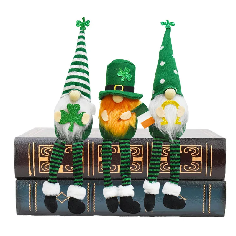 

St. Patrick's Day Ornament Decorations Green Hat Doll Faceless Elderly Festival Decor Bedroom Desktop Ornaments Party Gift