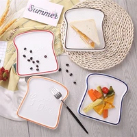 creative bread shaped ceramic breakfast plate toast dishes salad fruit snack tray household tableware