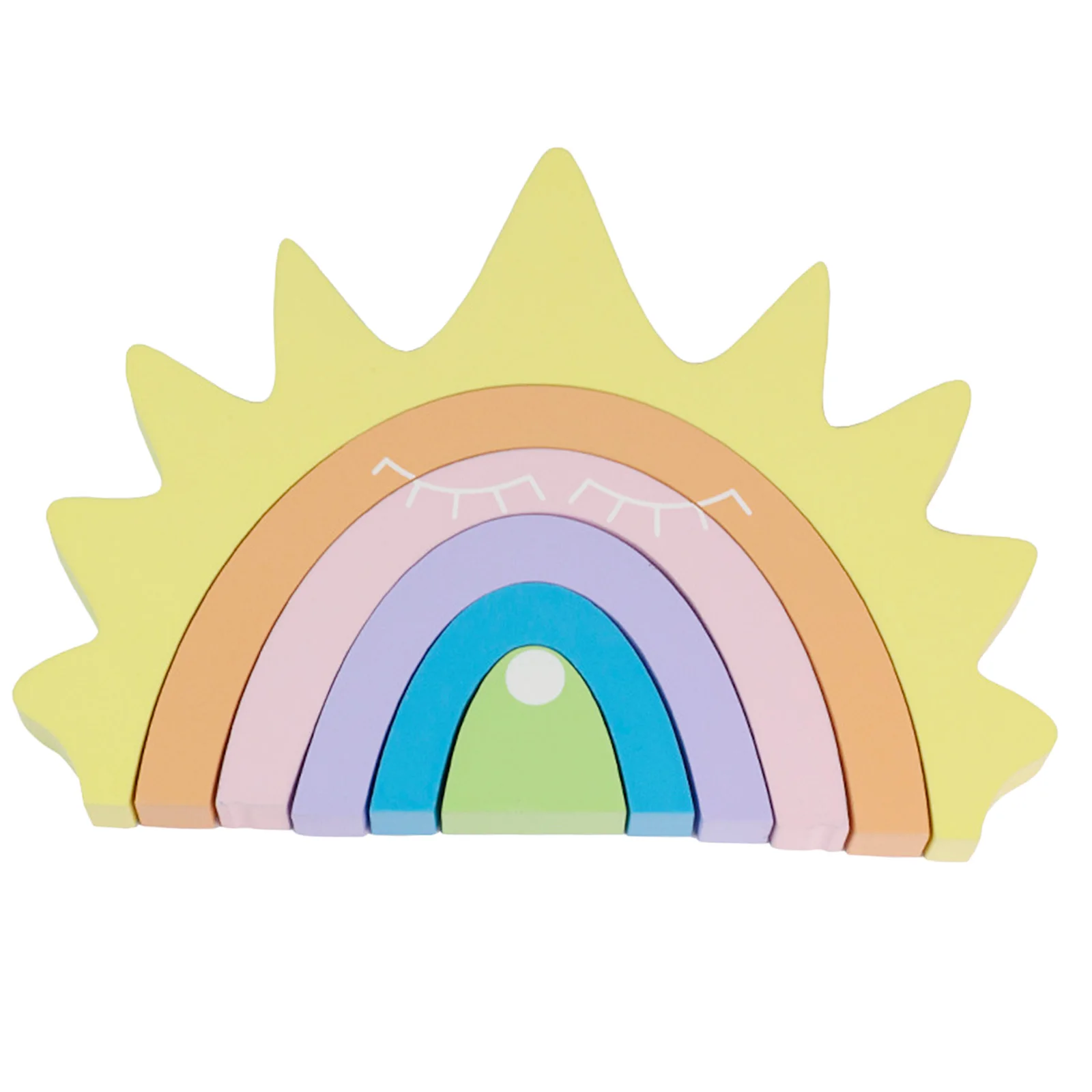 

Wooden Montessori Rainbow Color Stacking Stacker Blocks Kids Educational Toy