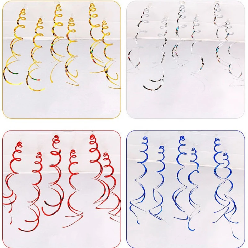 6 шт. праздник день рождения рождественские украшения спиральный из ПВХ Lahua окно