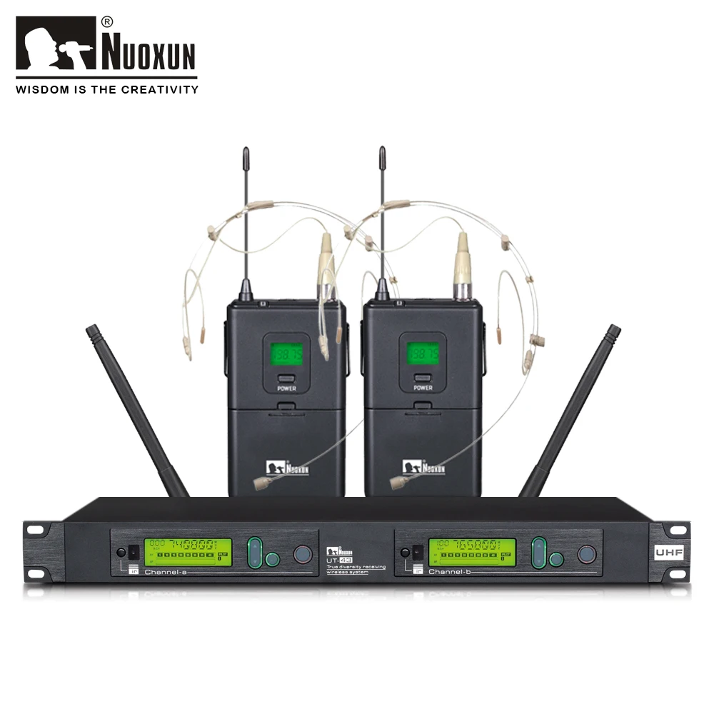 저렴한 성능을위한 전문적인 진정한 다양성 듀얼 채널 UHF 무선 마이크