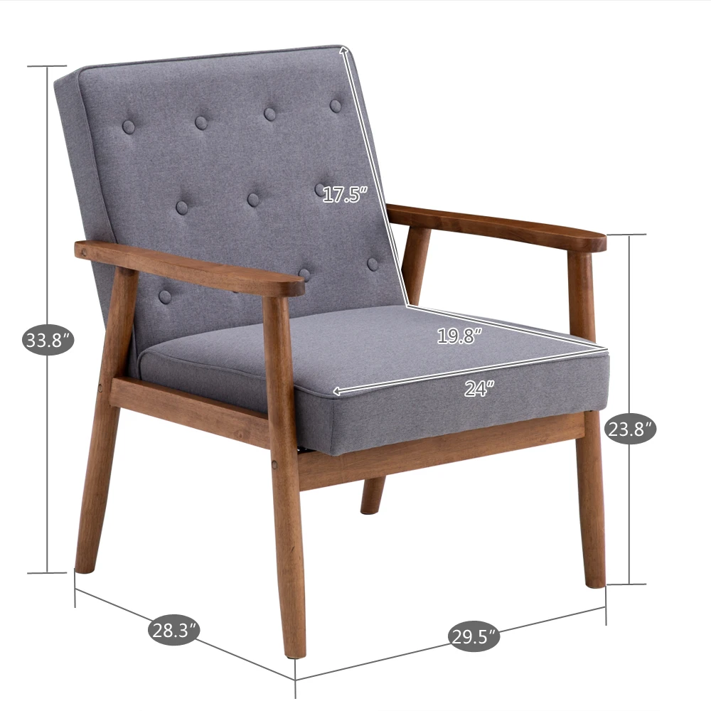

Retro Modern Wooden Single Chair With Soft Mat Armchair 75 x 69 x 84cm High Quality