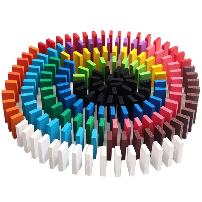 Домино блоки Набор цветные домино детские игрушки развивающие деревянный набор