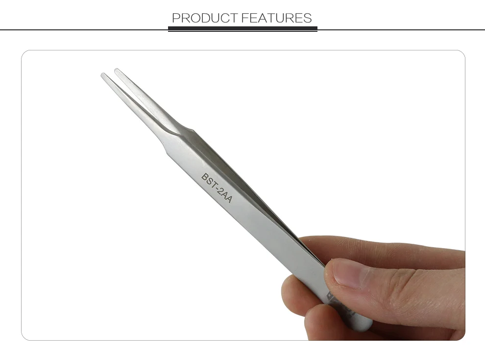 High-quality BEST-2AA portable precision flat mouth Anti-magnetic tweezers heat-resistant PCB repair tool | Инструменты
