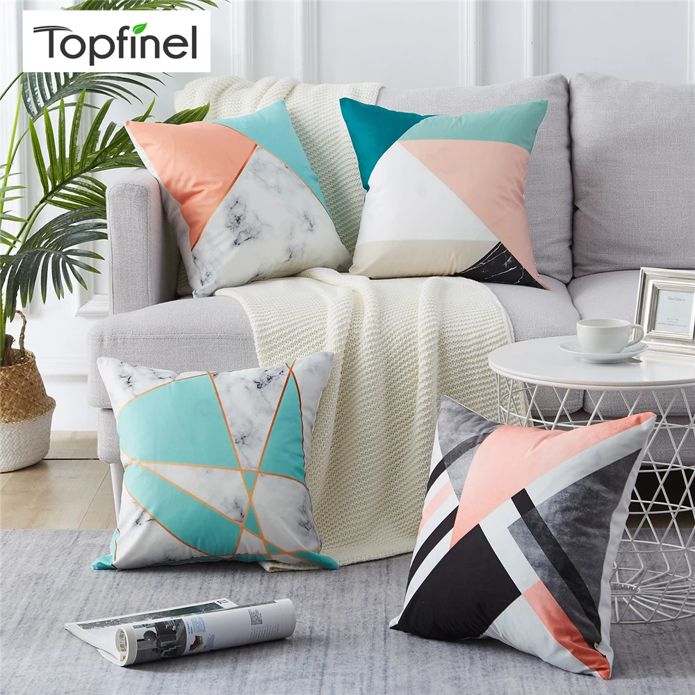 Topfinel Teal геометрический чехол для подушки с Северными мотивами тропический