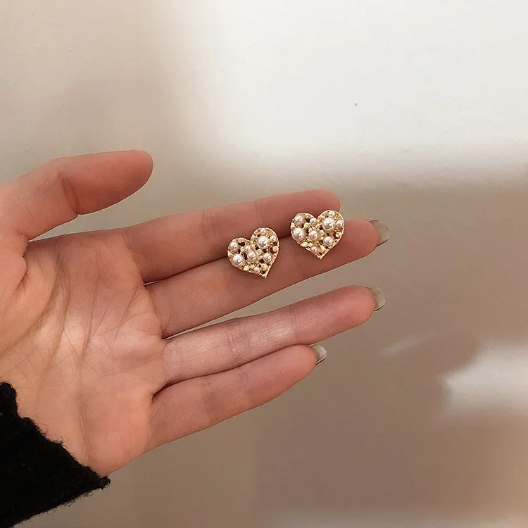 S925 серебрянный простой дикий темперамент жемчужные серьги гвоздики для женщин