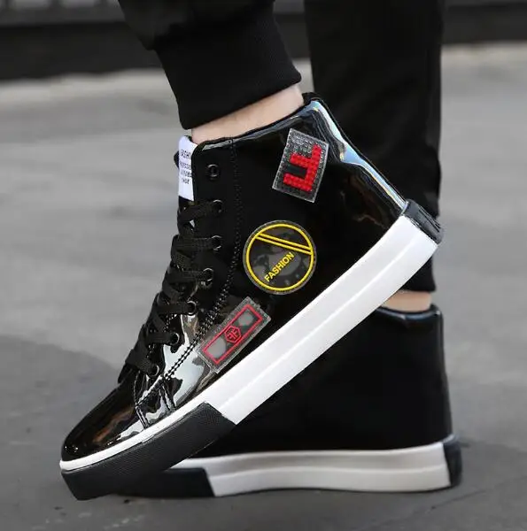 Мужская обувь для скейтборда из искусственной кожи с высоким верхом роскошная