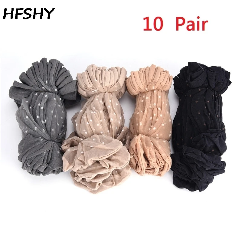 10 / 5 Pairs Of Transparent Socks High Quality Women's Socks Summer Thin Silk Transparent Point Nylon Ankle Socks Women's Socks