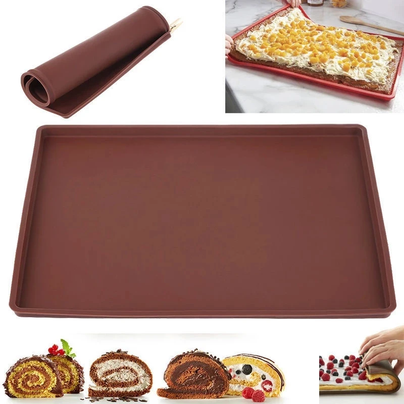 

Silicone Baking Mat Cake Roll Pad Macaron Swiss Roll Oven Mat Bakeware Non-Stick Oven Liner Baking Ma