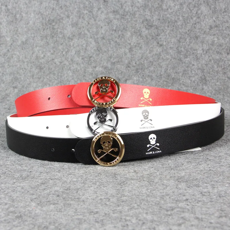 

Golf belt for men and women golf belt leather skull fashion golf belt