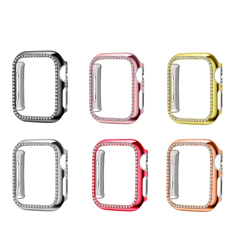 Блестящий чехол бампер из поликарбоната протектор для Apple Watch 5 4 40 мм 44 38 42 крышка