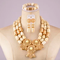 luxurious nigerian white coral beads necklace african wedding beads coral jewelry set c21 24 02