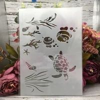 2921cm a4 fish turtle water diy layering stencils wall painting scrapbook coloring embossing album decorative template