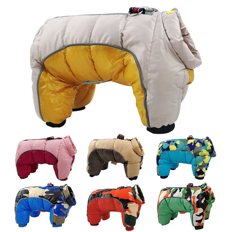 

Pet Winter Clothes Dog Warm Coat Dog Warm Coat Puppy Waterproof Jumpsuit Down Jacket French Bulldog Reflective Windproof Jacket