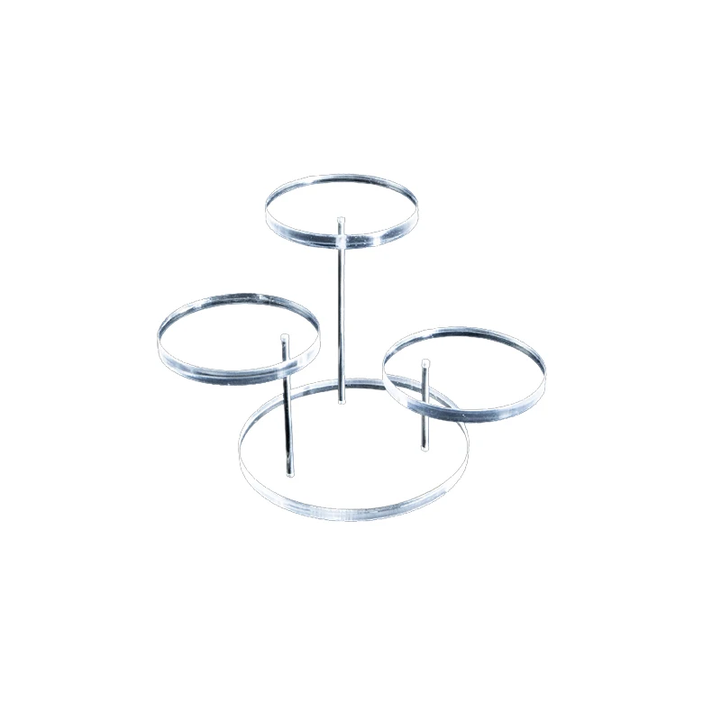 Прозрачный/черное акриловое ожерелье серьги кольца стойки Вращающийся 3 Слои