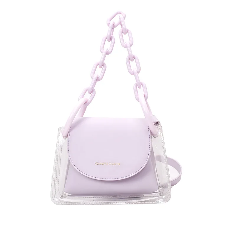 

Summer transparent small new tide Joker child mother shoulder bag fashion slung small square bag handbag