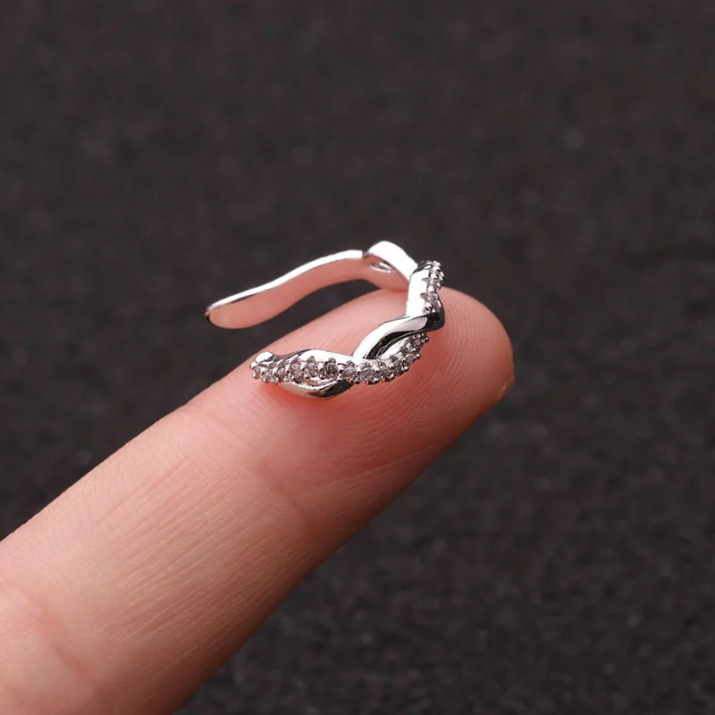 U-образные зажимы для ушей ювелирные изделия тела циркон нержавеющая сталь ушной