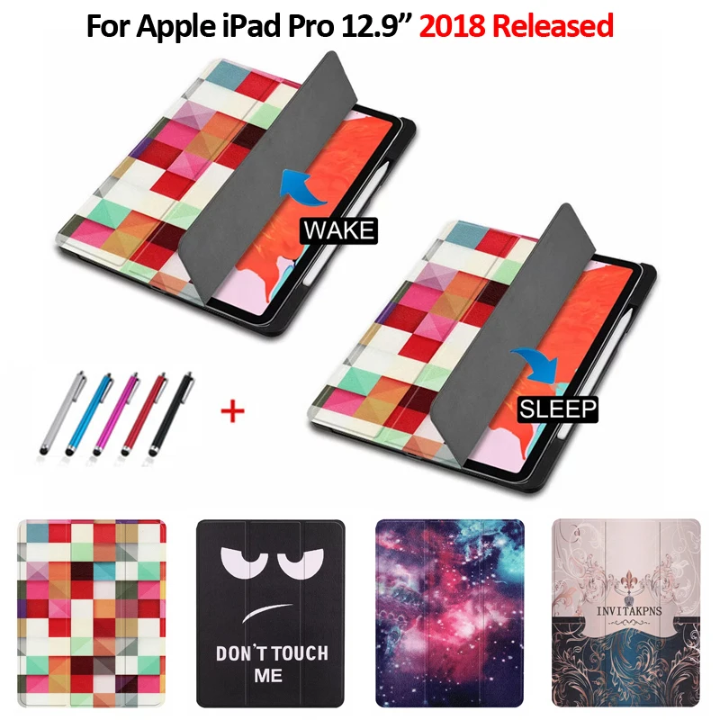 Ультратонкий смарт чехол для iPad Pro 12 9 2018 складные чехлы книжки из искусственной