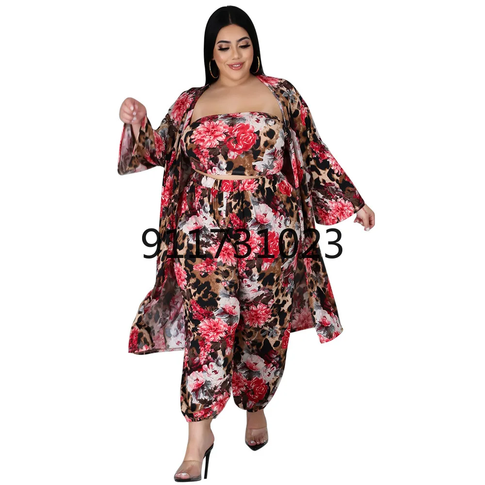 African Clothes for Women 2021 Spring and Autumn Printing Plus Size Three Pieces Sets Clothing L-4XL | Тематическая одежда и