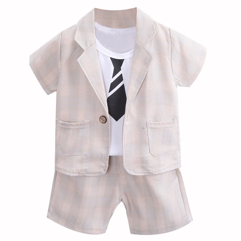 

2021 new 3-piece set of spring and autumn girls and boys long-sleeved shirt suit children's casual suits baby handsome