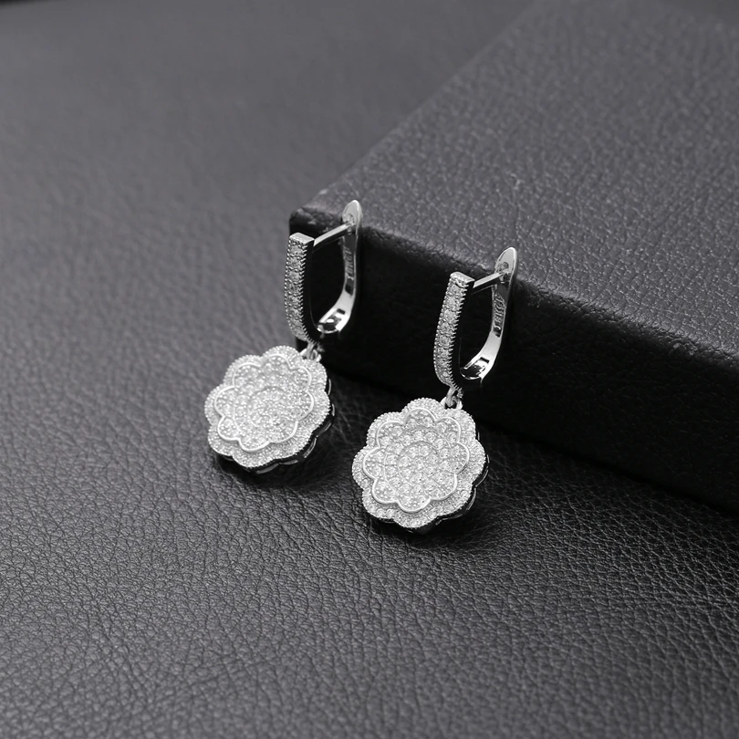 Новинка 2020 серьги капли с кристаллами CZ белое золото корейский стиль модные для