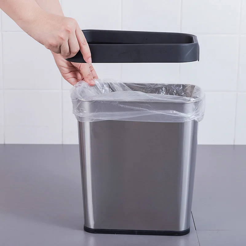 8L прямоугольная мусорная корзина из нержавеющей стали мусорная корзина для Ванная Кухня Офис Корзина для мусора мусорная корзина