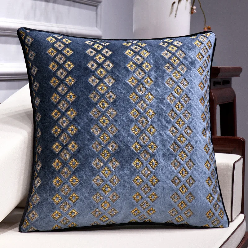 3D укороченный ворс Голубая Подушка углы столов Housse De Coussin рождественские