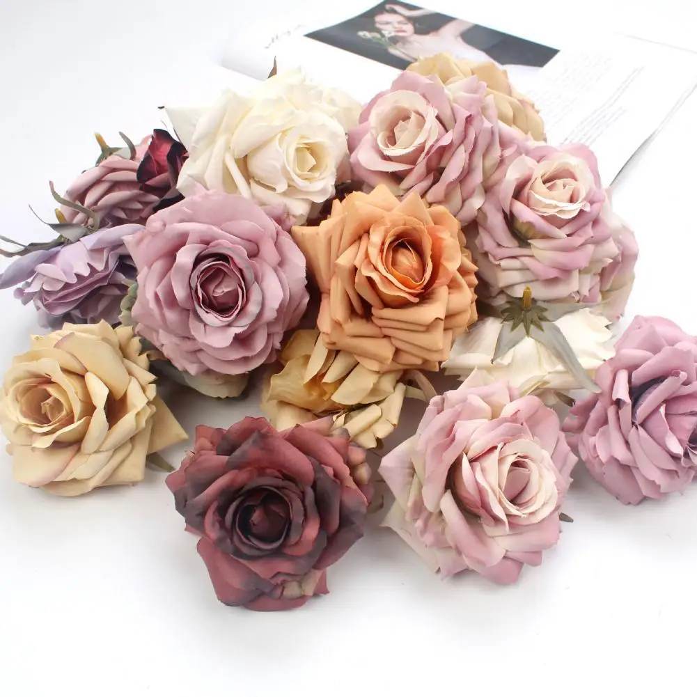 

Anti-aging Ornamental Beautiful Garland Artificial Rose Head for Party
