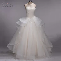 real images elegant ball gowns sleeveless wedding dresses lace ivory whitevestido de noiva luxury bride dresses robe de mariee