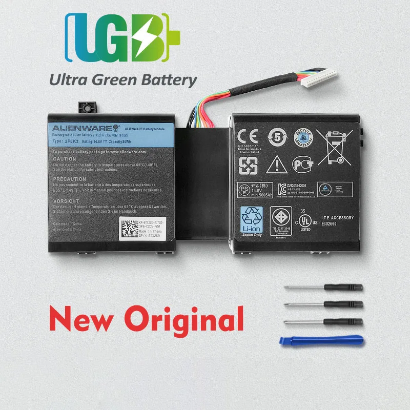 

UGB New Original 2F8K3,G33TT Battery for DELL Alienware 17 18 18x M17X R5 M18X R1 R3 0KJ2PX KJ2PX