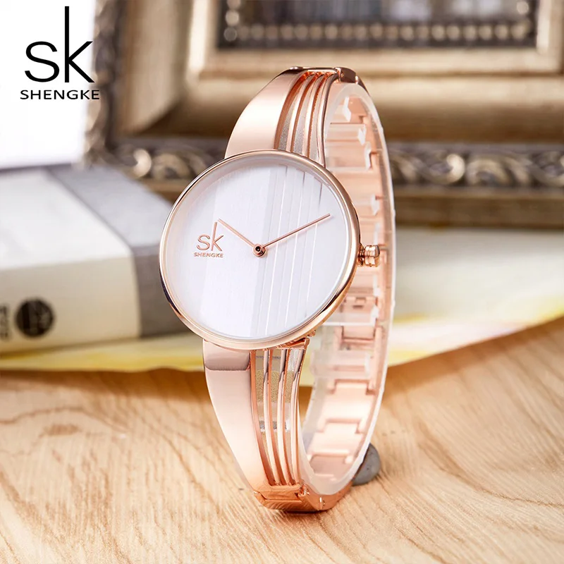 Shengke Creative Quartz Wristwatch Set For Women Rose Gold Style with Bracelet Ladies Beauty Women's Watches 2021 Drop Shipping