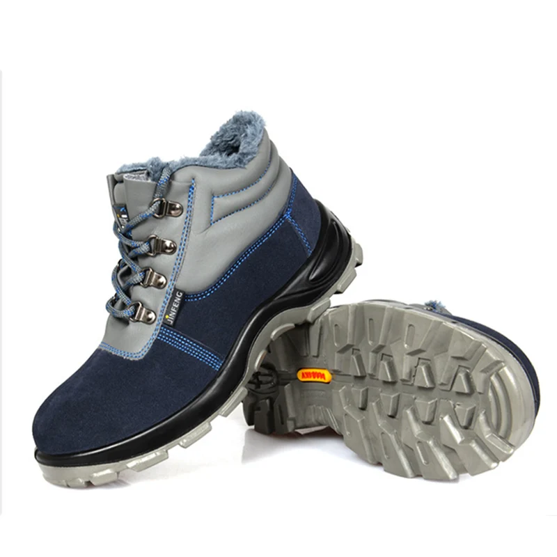 Защитная обувь зимняя для страховки труда высокая рабочая из хлопка утепленная