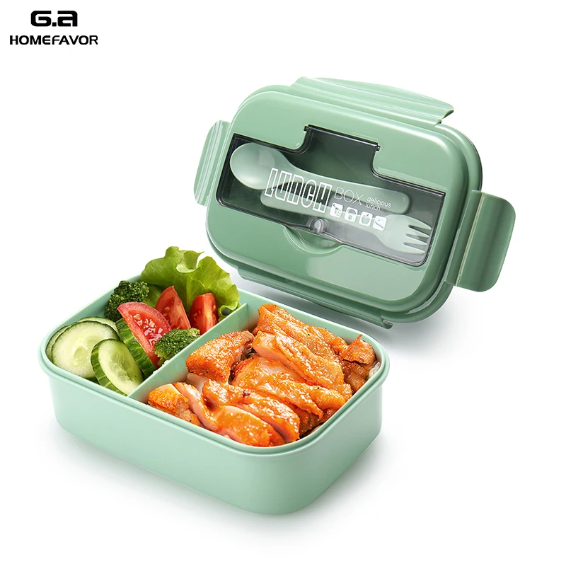 Ланч бокс для детей ПП контейнер еды микроволновой печи школы и офиса с ложкой