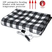 1pc car heating blanket 12 volt electric heated travel blanket with auto off timer 3 temperature settings for cold weather