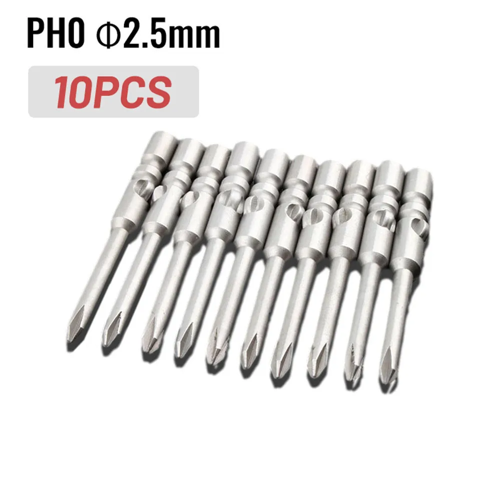 

Electric Screwdriver, Magnetic Bit Nozzle, Manual Round Handle Bit Set 1.6/1.8/2/2.5/3/4 Cross Screwdriver Bit 10pcs