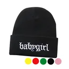 Повседневное шапочки шляпы для пар холодный для новорожденных девочек с надписью вышивка вязаные теплые головные уборы Skullies