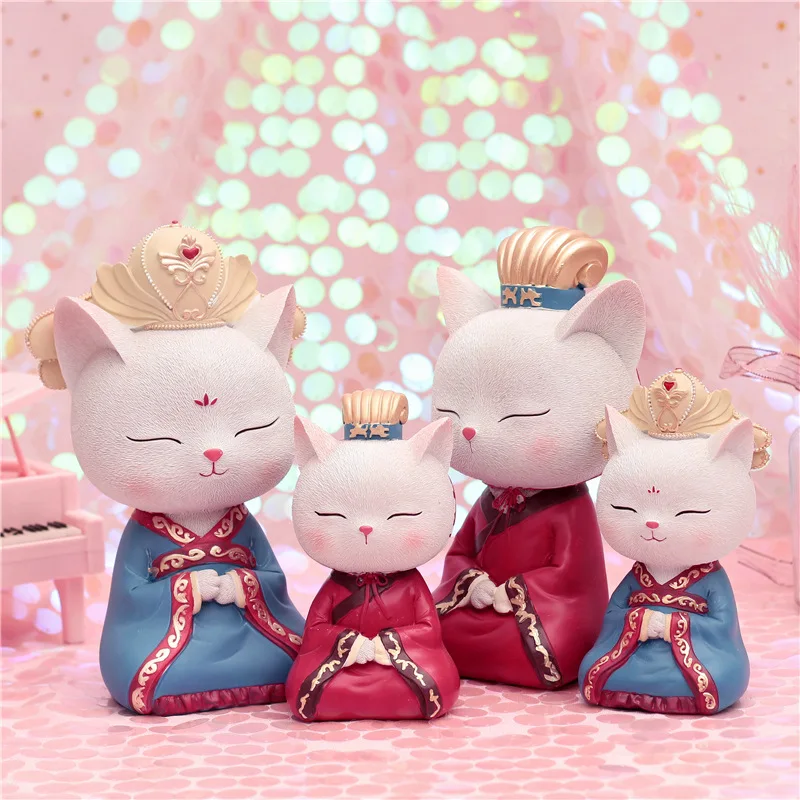 Милая девочка украшение в виде сердца кошка копилка белая настольная маленькое